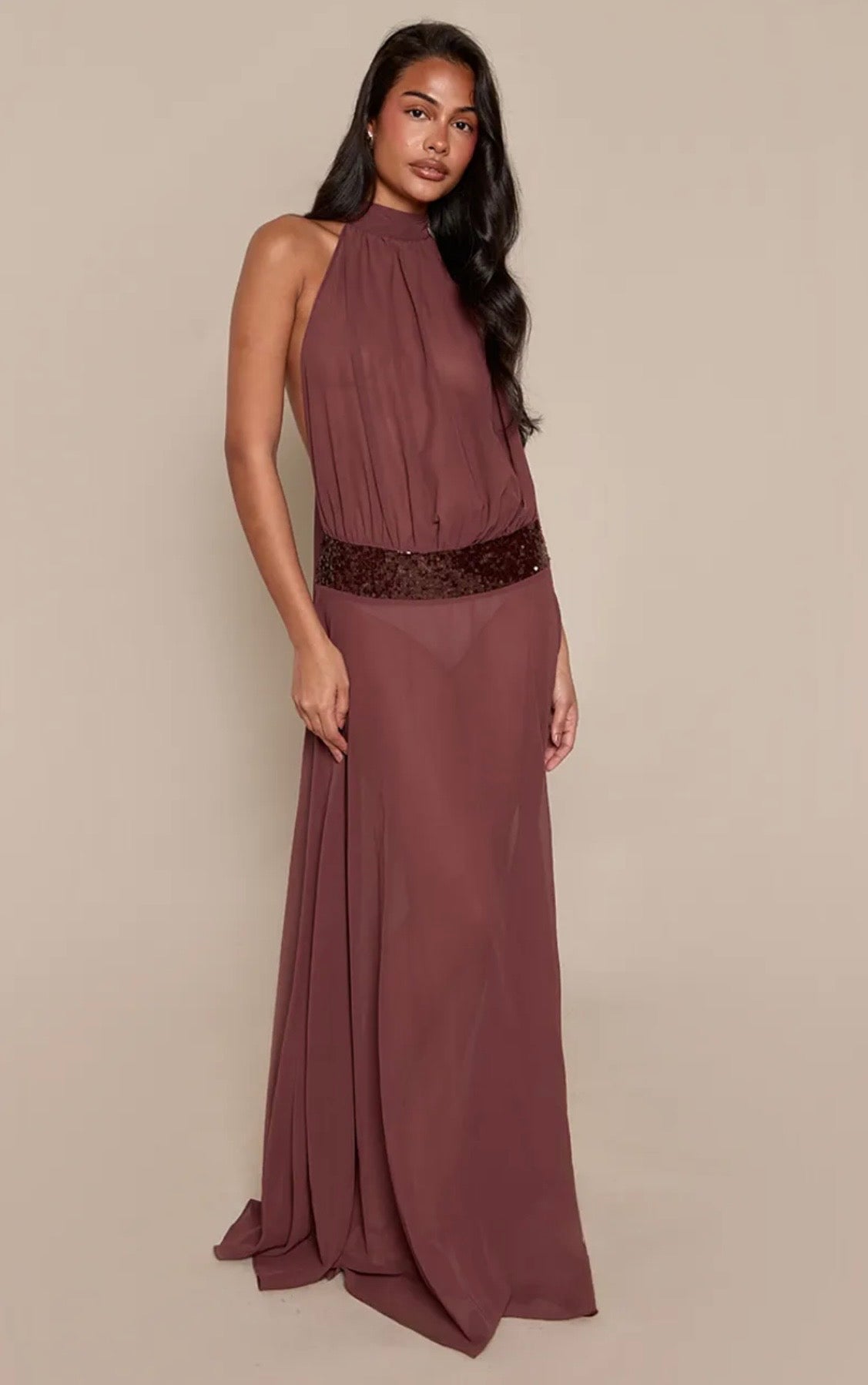 Pretty Little Thing Sequin Waistband Maxi