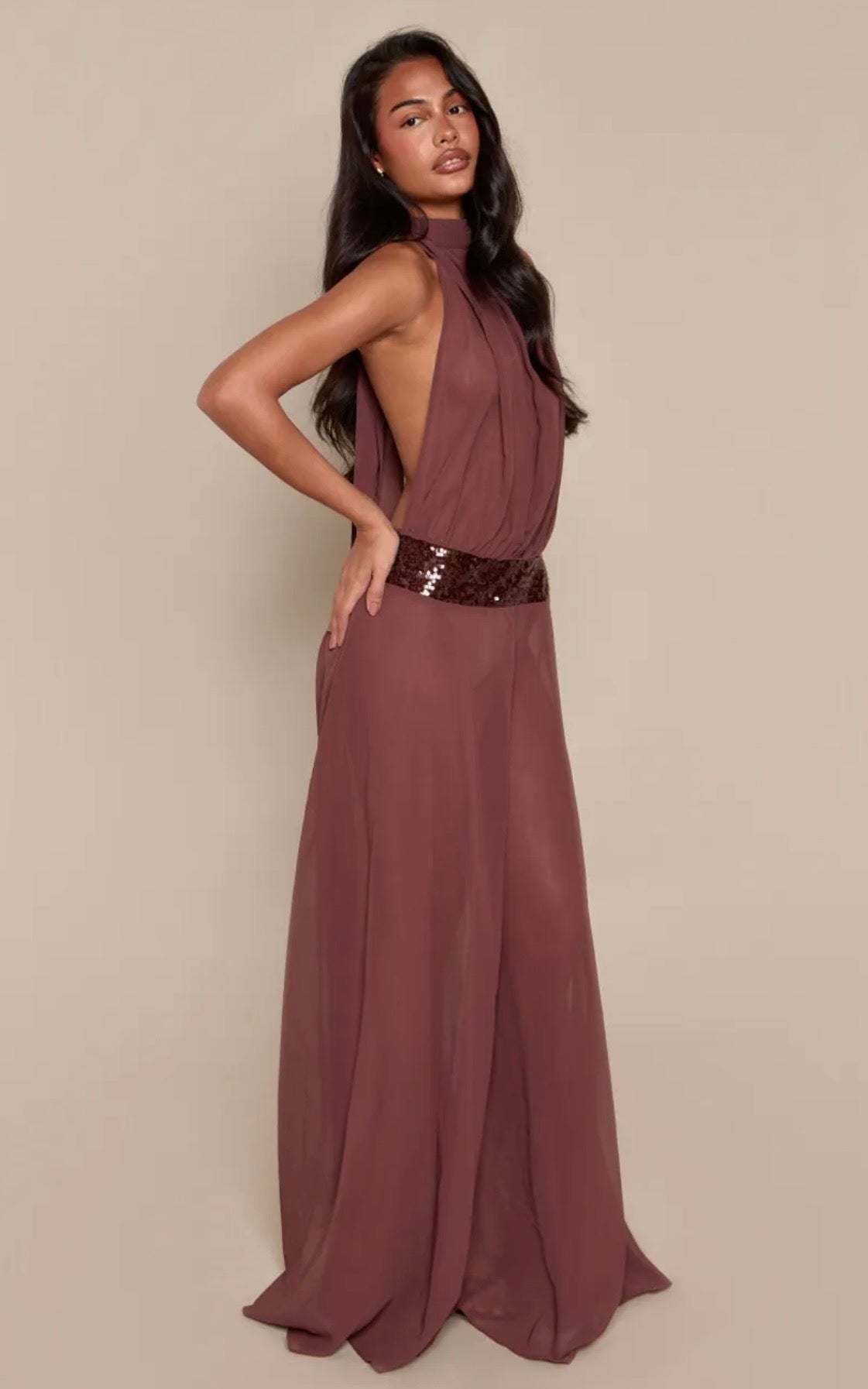 Pretty Little Thing Sequin Waistband Maxi