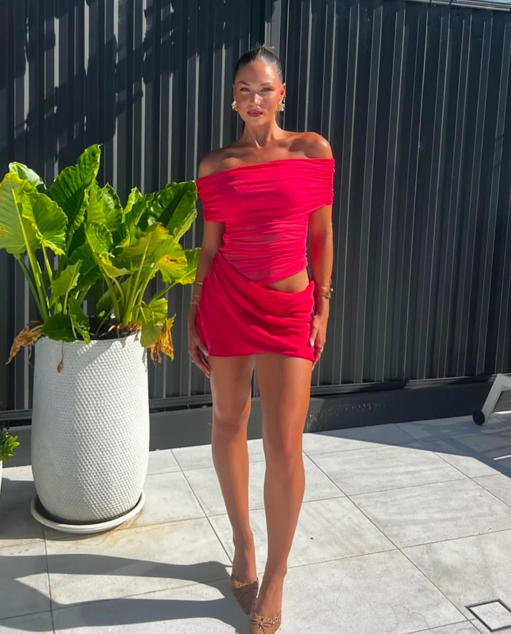 benni red mini dress Benni